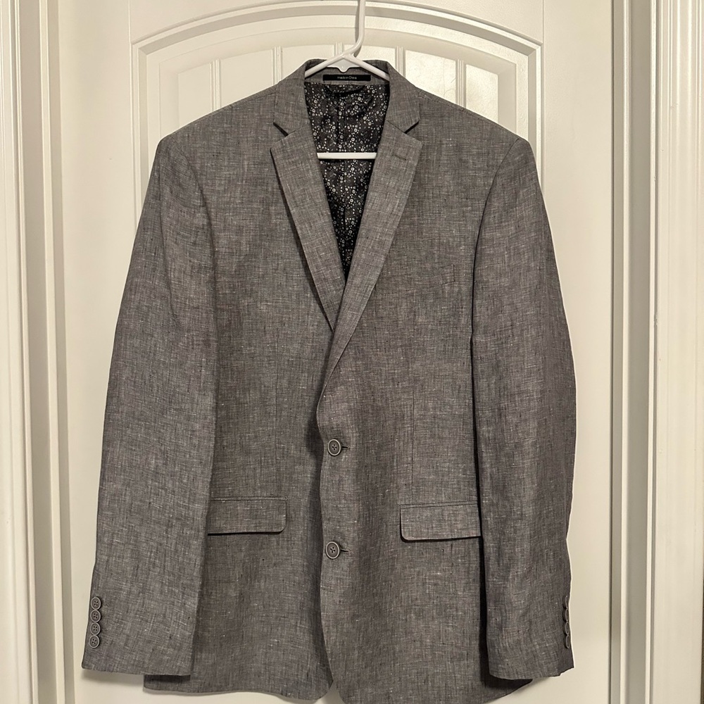 Bar III Slim-Fit Linen Three Piece Grey Suit 42L